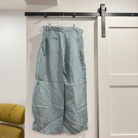 Light Blue Pleated Wide Leg Pants | 14 - Picture 2 of 8